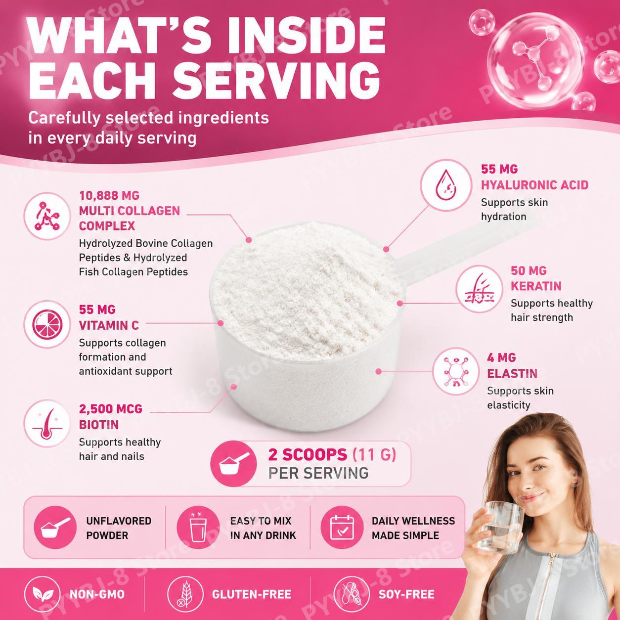 Poudre de peptides de collagèn - Vitamin C Powder avis et prix