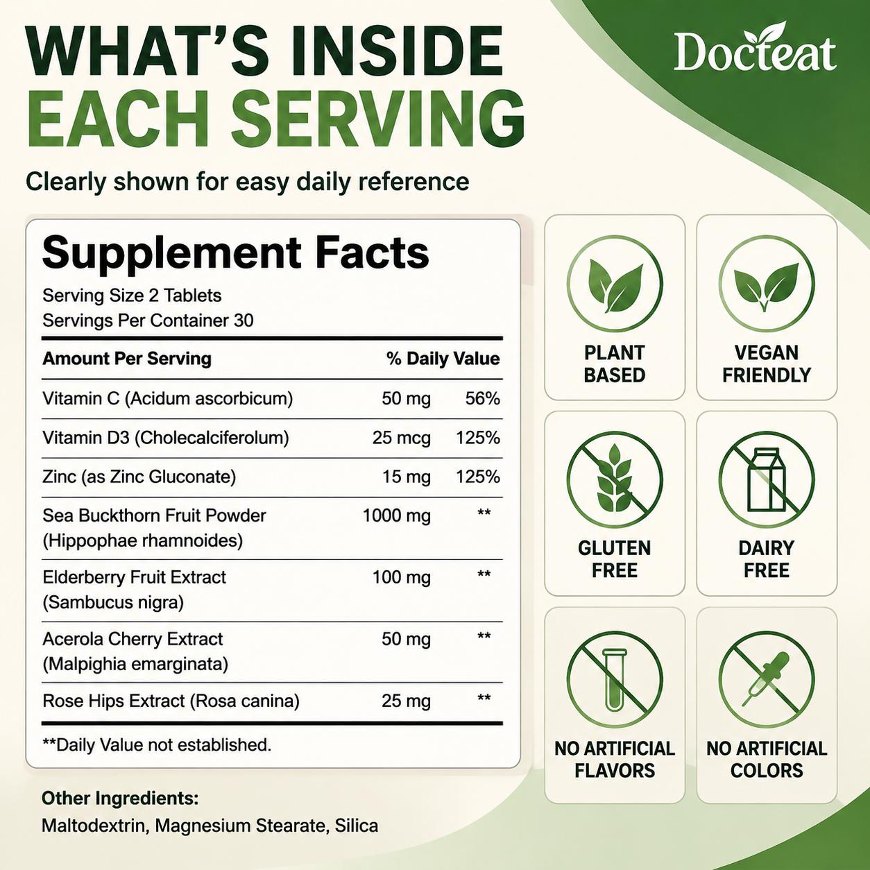 Docteat Sea Buckthorn 1000mg C - Vitamin C Powder avis et prix